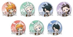 PROMISED NEVERLAND USAMIMI TRADING CAN BADGE